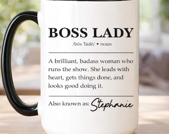 Boss Lady Personalized Gift Coffee Mug, Personalized Coffee Mug For Lady Boss, Boss Mug, Supervisor Gift, Mentor Custom Gift (HC-DZ94EHA3)