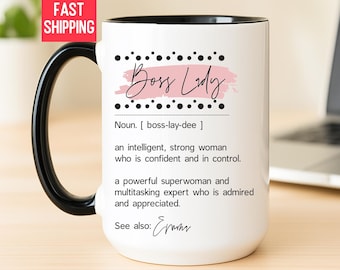 Personalized BossLady Mug, Boss Lady Coffee Mug, Personalized Boss Mug for Women, Personalized Boss Lady Mentor Mug (HC-POI33)