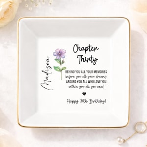 30th Birthday Gifts For Women, Personalized 30th Birthday Jewelry Tray, Thirty Birthday Ring Dish, 30th Birthday Gift for Her (HC-EHGS0030)