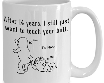 14th anniversary mug, 14th anniversary gift for husband/boyfriend, 14th anniversary gift for wife/girlfriend, 14 year anniversary gift