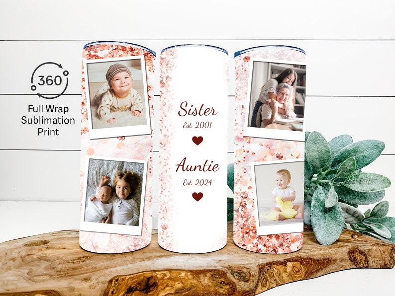 Sister To Auntie Tumbler, Sister to Auntie Pregnancy Announcement, Promoted to Aunt Gift, Sister Pregnancy Announcement Cup, New Aunt Gift image 4