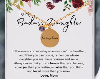 Daughter Gift From Mom, Daughter Gifts, To My Daughter Necklace With Birthstone, Gifts For Daughter, Daughter Gift From Mom to Daughter
