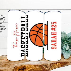 Personalized Basketball Player Tumbler, Basketball Team Gifts, Basketball Team Tumbler Cup, Custom Basketball Tumbler, Basketball Player Cup image 4