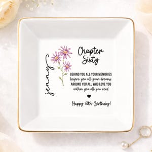 60th Birthday Gifts For Women, Personalized 60th Birthday Jewelry Tray, 1966 Birthday Gift, Sixtieth Birthday Gift For Her (HC-EHGSLKW1)