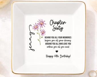 60th Birthday Gifts For Women, Personalized 60th Birthday Jewelry Tray, 1966 Birthday Gift, Sixtieth Birthday Gift For Her (HC-EHGSLKW1)