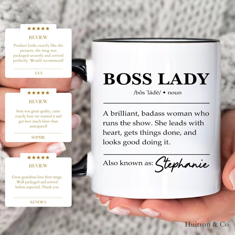 Personalized Boss Lady Mug, Boss Gifts For Women, Boss Lady Gifts (HC-DZ94EHA3) image 3