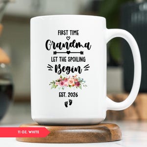 Taza para abuela primeriza, regalo para el Día de la Madre (HC-GRNM01) 11 oz. White