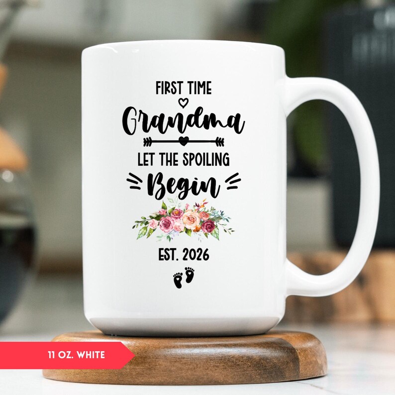 Taza para abuela primeriza, regalo para el Día de la Madre (HC-GRNM01) 11 oz. White