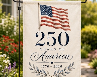 America 250 Garden Flag, Patriotic Garden Flag, 250 Years of America Flag, Fourth of July Porch Decor (HC-DNFL0019)
