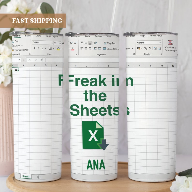 Freak in The Sheets Tumbler, Excel Cup, Excel Tumbler Freak In The Sheets, Excel Tumbler, Tax Accountant Gift, Excel Travel Cup image 4