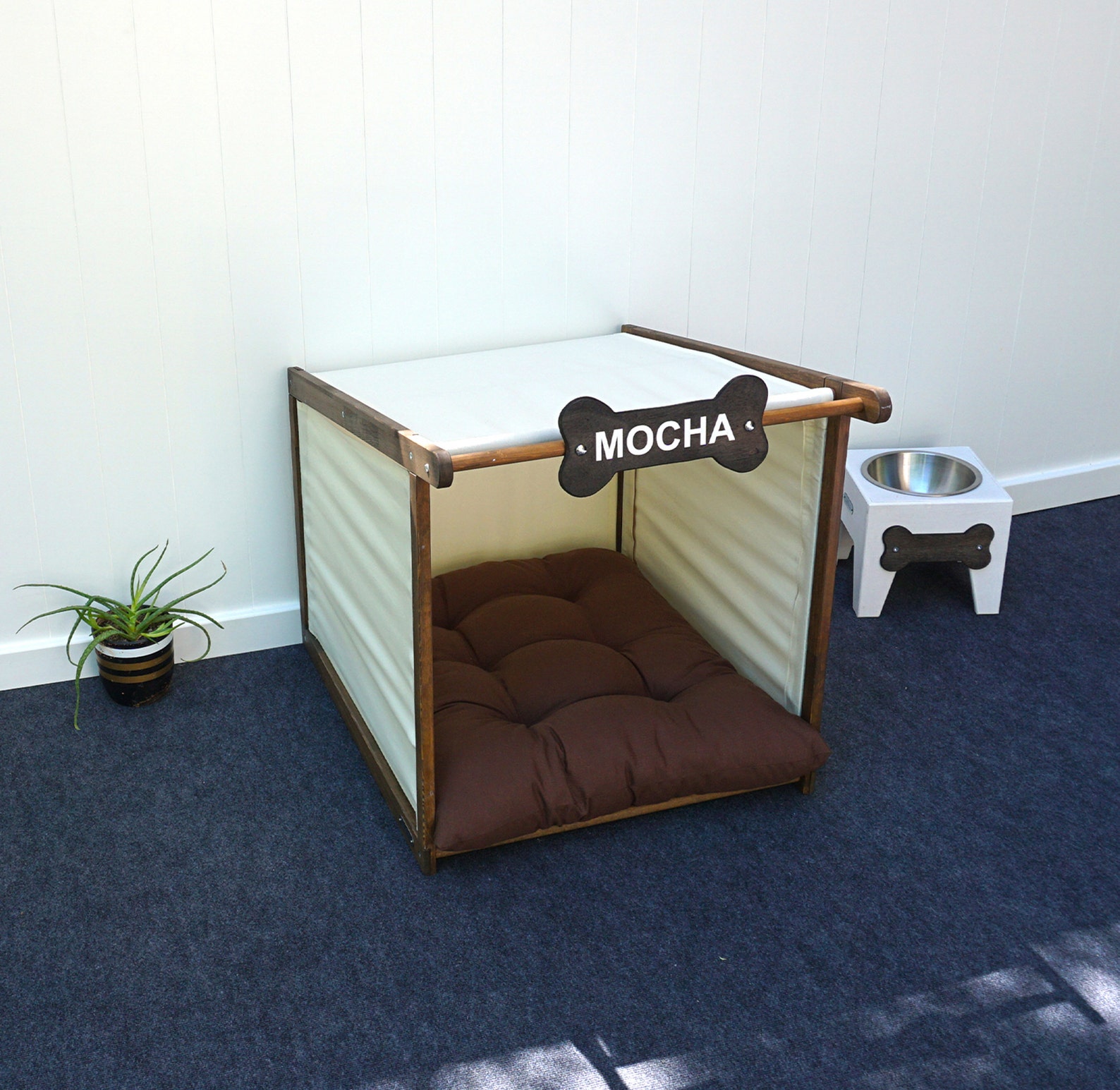 Wood and Fabric Indoor Pet Shelter Indoor Dog House Custom Etsy