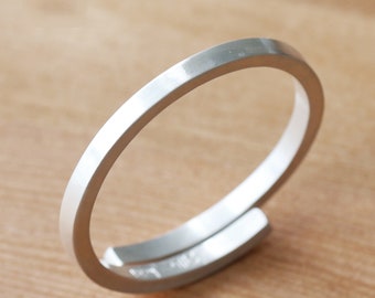Smooth Square Crossover Bracelet Unisex|999 Pure Silver Minimalist Wrap Bangle|Personalized Gift For Him/Her|Custom Engraving|Brithday Gift