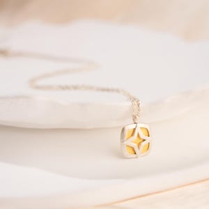 24K Gold lucky Star Pendant,Handmade Gold&Pure Silver Necklace,Personalized Jewelry,Custom Gift For Her/Wife/Bride,Bithday Anniversary Gift