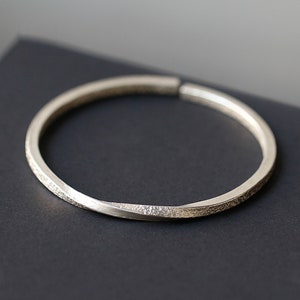 Pure Silver Bracelet,Unisex Handmade Textured 999 Solid Silver Cuff,Personalized Jewelry,Custom Gift For Her/Him,Birthday Anniversary Gift