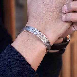 Silver Bracelet Men,Unique Handmade 999 Solid Pure Silver Cuff,Personalized Jewelry,Custom Gift For Him/Husband,Birthday Anniversary Gift