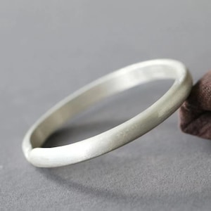 Smooth Pure Silver Bracelet,Unisex Minimalist Handmade 999 Solid Silver Cuff,Personalized Custom Gift For Her/Him,Birthday Anniversary Gift