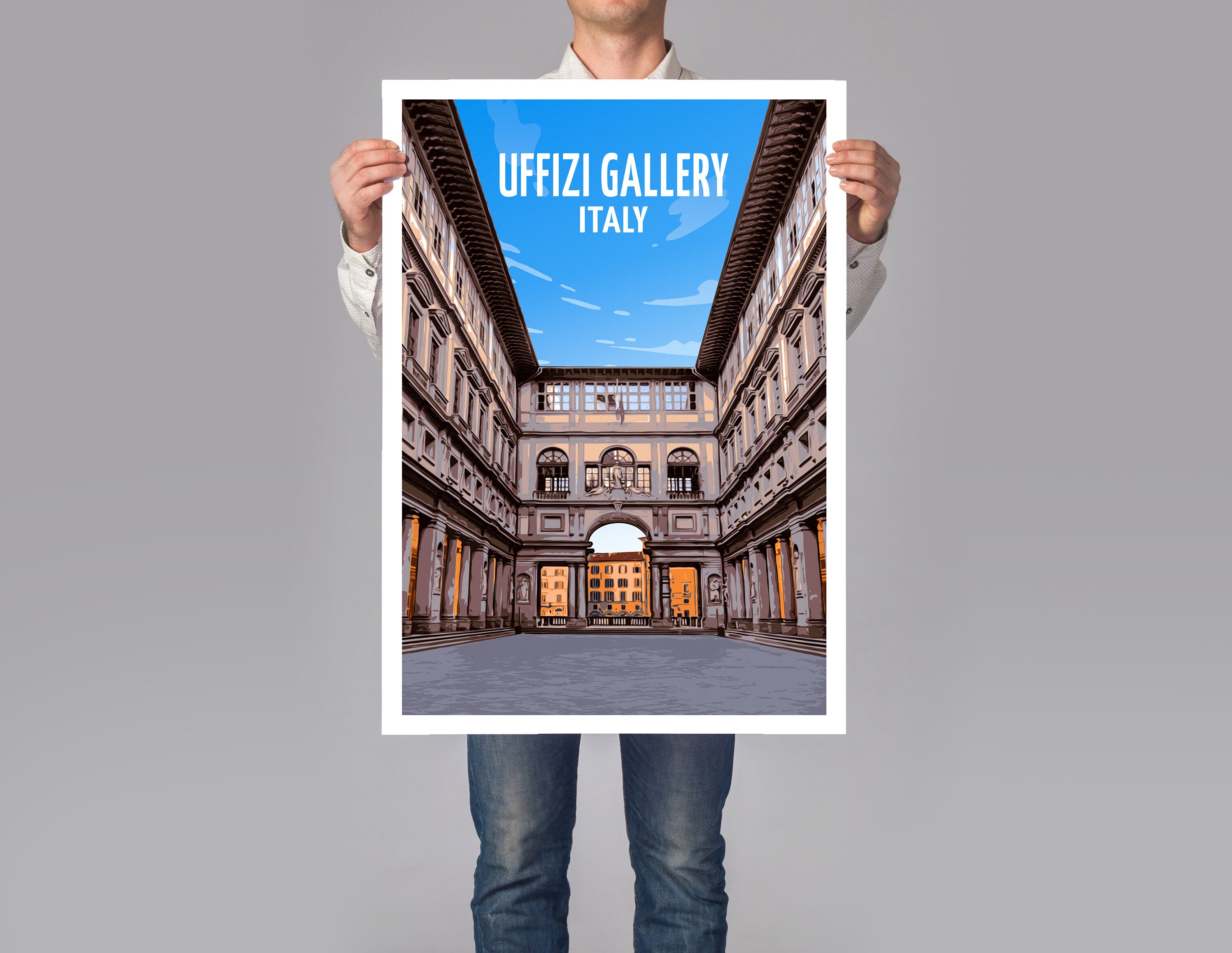 Uffizi Gallery Florence Print Italy Poster Travel Wall Art Etsy
