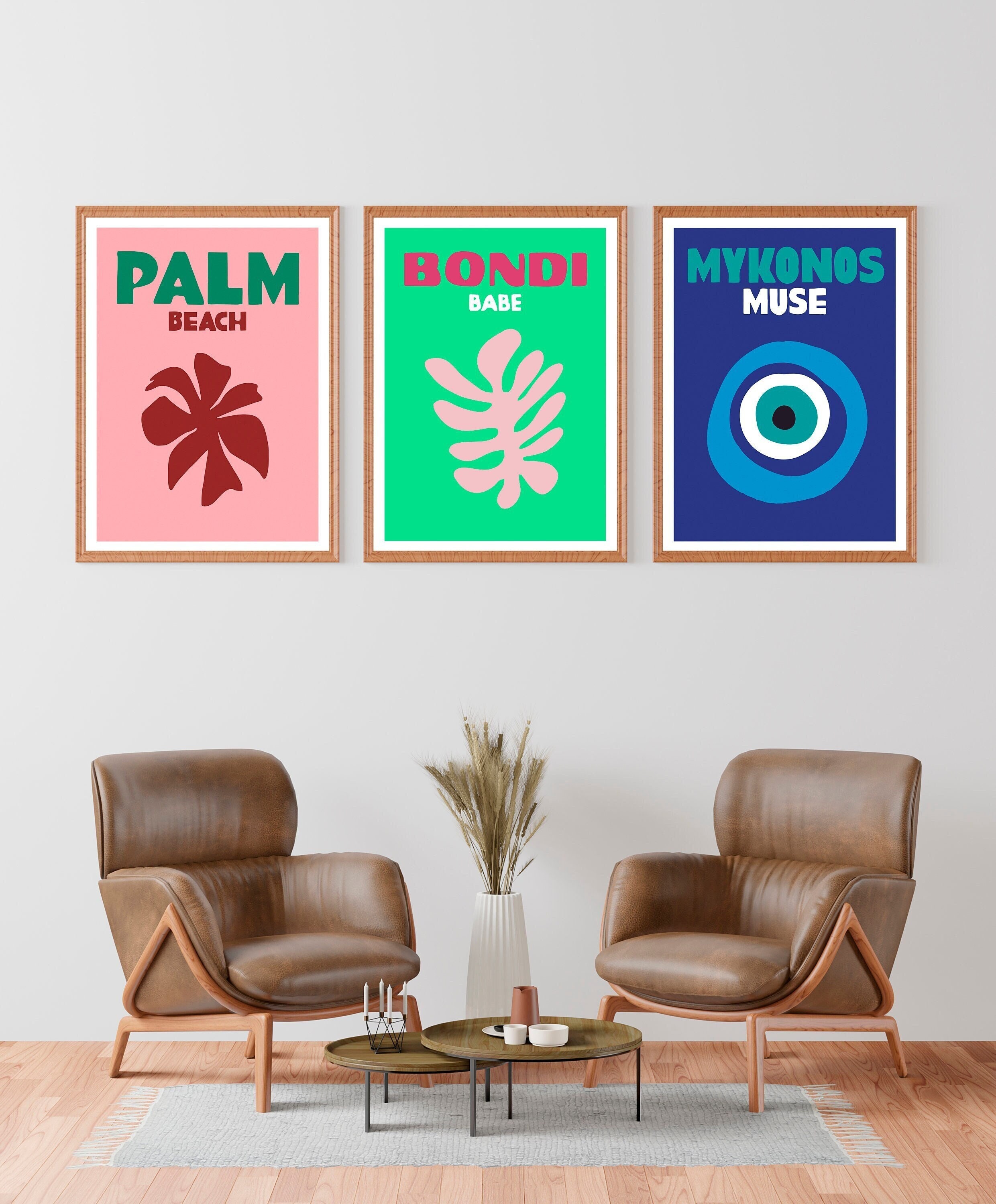 Assouline Set of 3 Print Wall Art Poster Palm Bondi Mykonos | Etsy