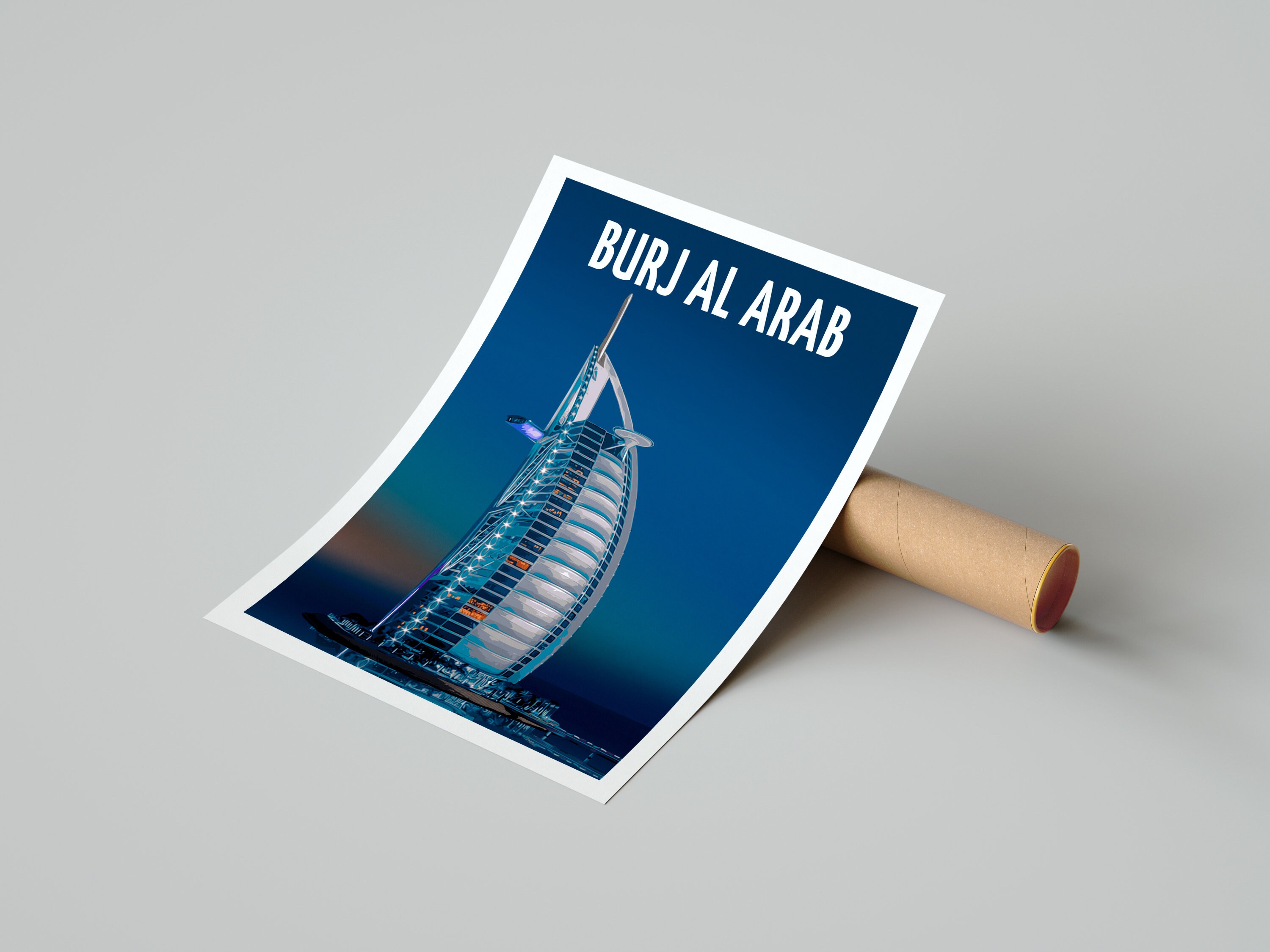 Burj Al Arab Travel Poster Dubai Print Etsy