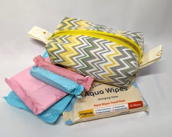 Period Pouch - Yellow and Grey