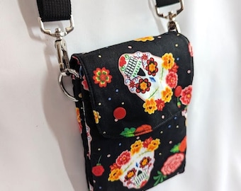 Crossbody Bag - Day of the Dead (red and black)