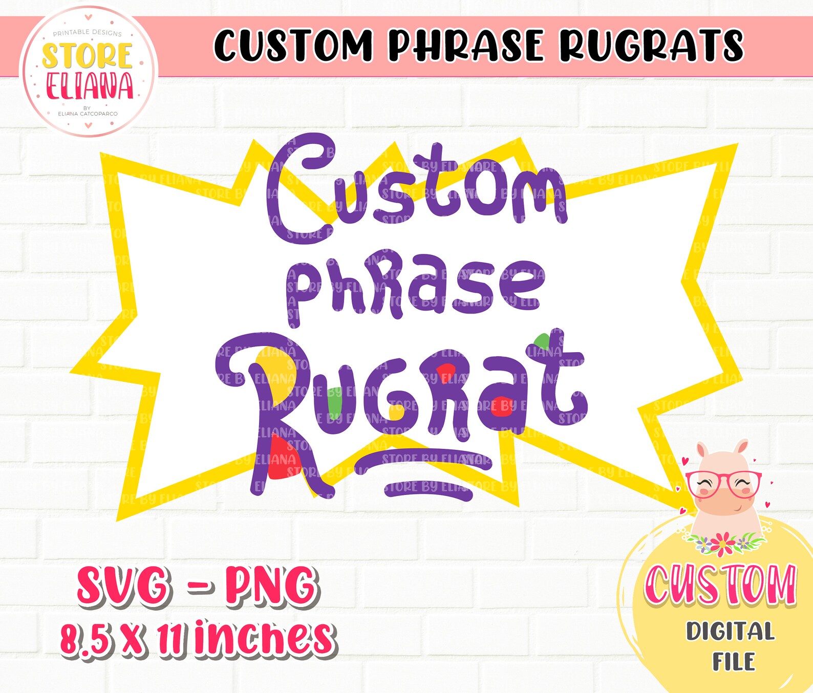 Custom phrase rugrats SVG PNG cut file logo rugrats custom Etsy
