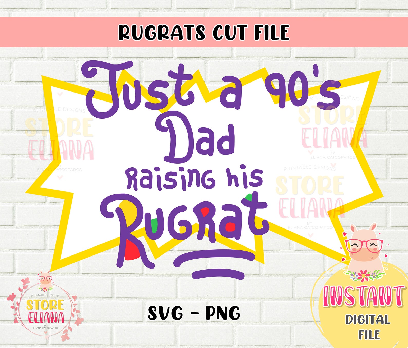 Just a 90s dad raising his rugrat SVG PNG cut file layered Etsy