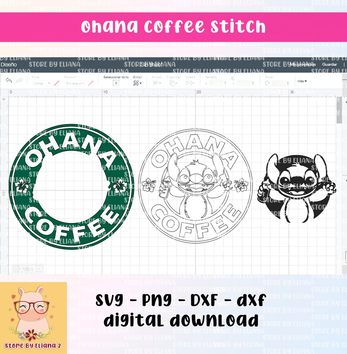 Ohana coffee starbucks stitch svg stich svg ohana svg | Etsy