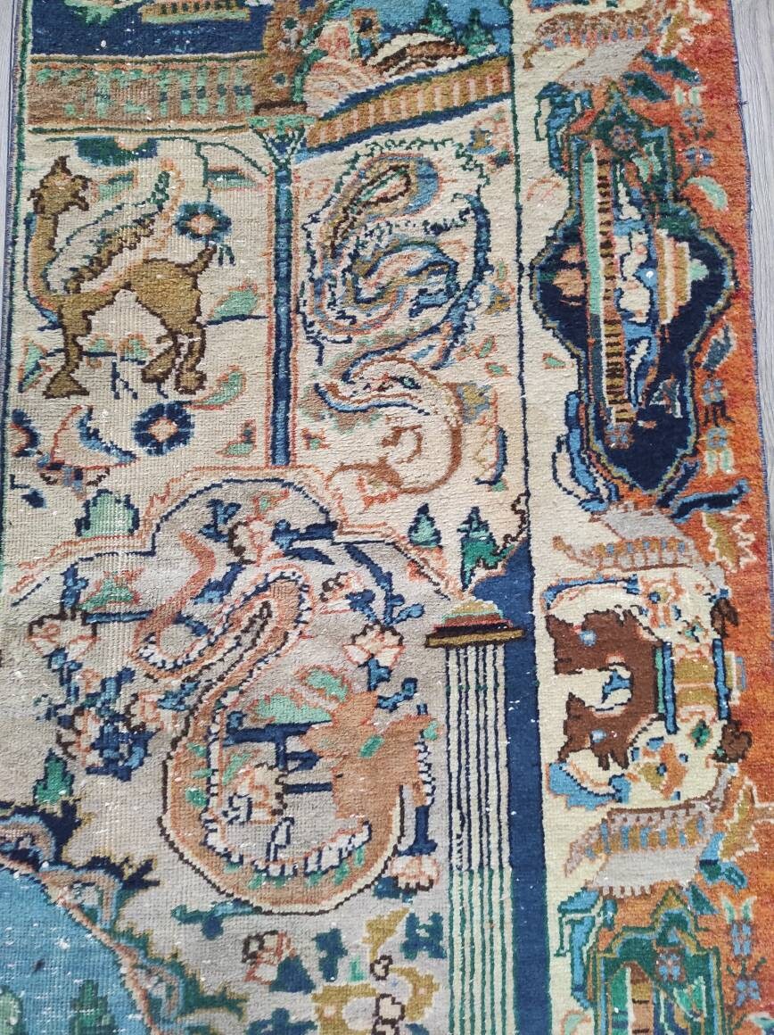 Persian Runner Rug 2.3 x 9.7 ft Vintage Persian Rug Antique | Etsy