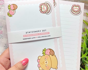 Ensemble de papeterie fait main aux fraises pour écrire des lettres | Joli cadeau papier et enveloppe pour courrier postal, correspondant, courrier joyeux, Saint-Valentin