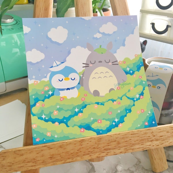 Cute Dreamy Penguin Art Print | Cute Penguin Art Print | Kawaii Art Print | Cute Animal Art Print | Kawaii Art | Cute Digital Print