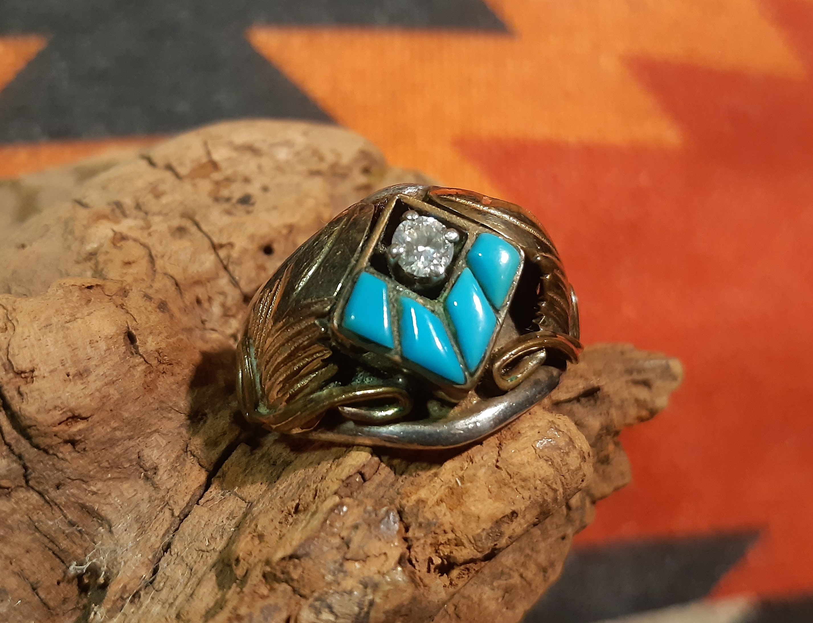 Indian Jewelry, Navajo Ring, 4 Turquoises, Zirconia, Ring Size 63, 20.1 Mm, Signed S. Ray, 925 Sterling Silver, Partially Gold-plated - Etsy Indian Jewelry, Navajo Ring, 4 Turquoises, Zirconia, Ring Size 63, 20.1 Mm, Signed S. Ray, 925 Sterling Silver, Partially Gold-plated - Etsy