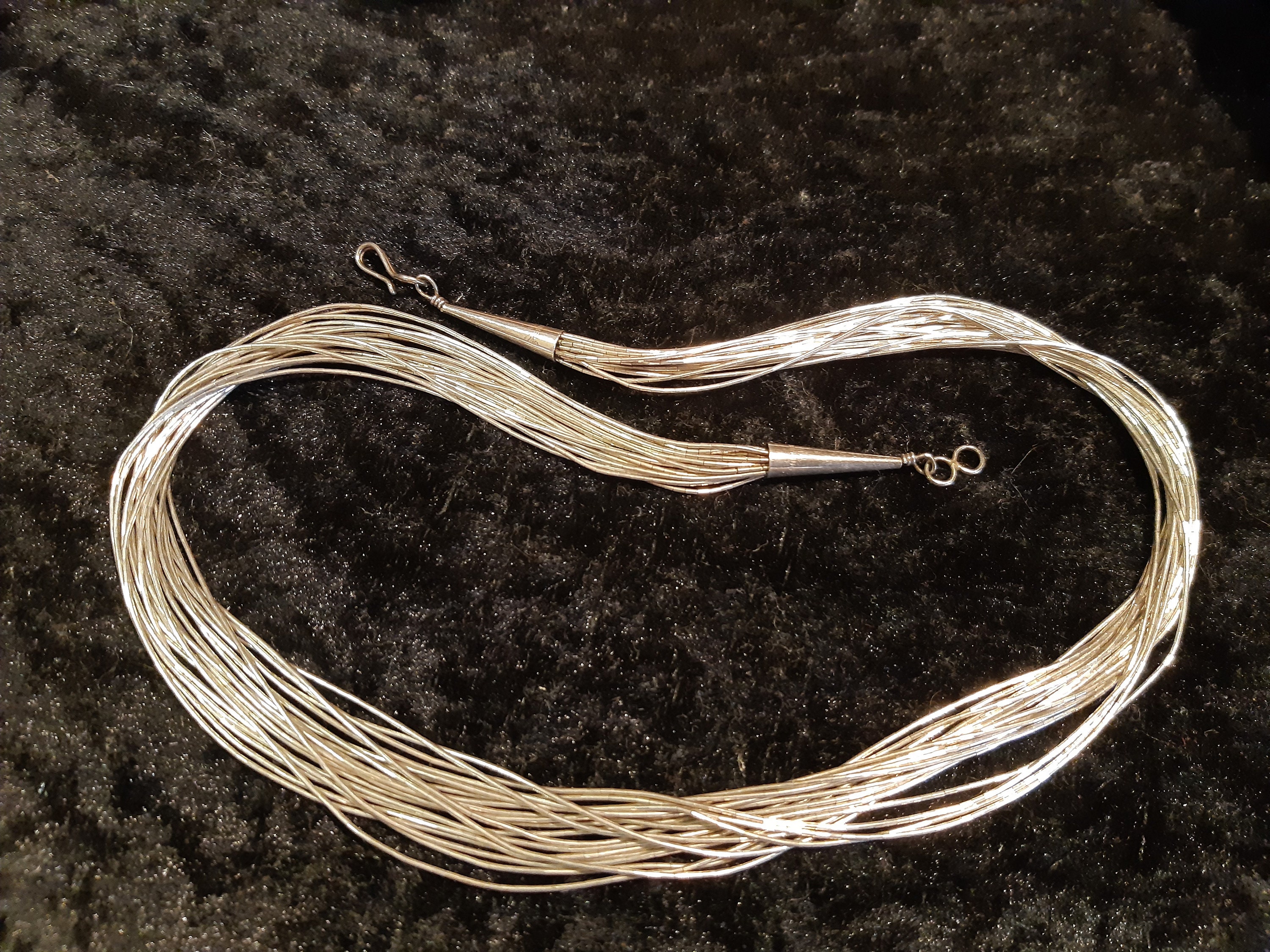 Fine Liquid Silver Necklace, 925 Sterling Silver, 20 Strands, Navajo, 47 Cm, Approx. 18 G - Etsy UK Fine Liquid Silver Necklace, 925 Sterling Silver, 20 Strands, Navajo, 47 Cm, Approx. 18 G - Etsy UK