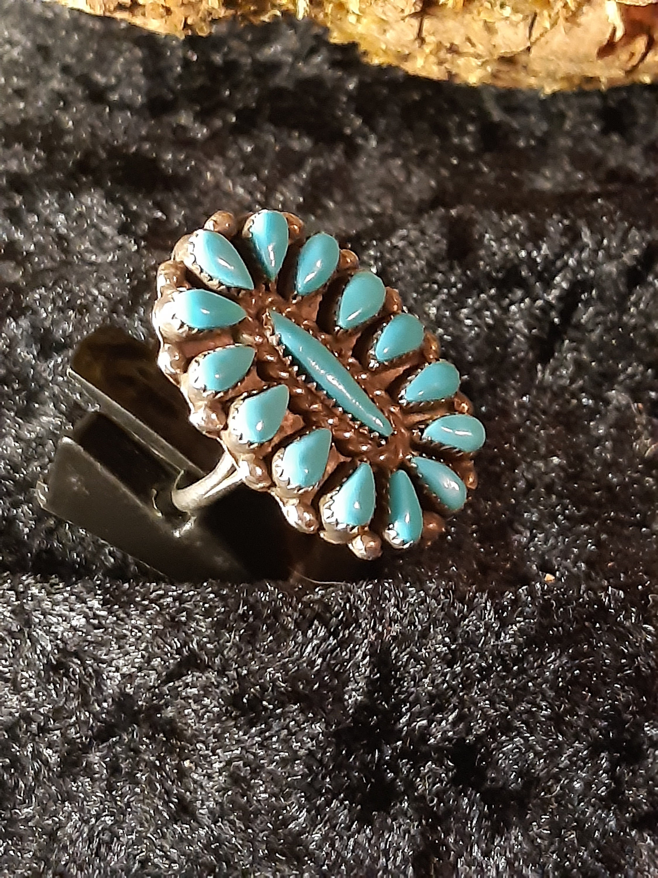 Zuni needlepoint cluster ring 925 sterling silver 17.5 mm | Etsy