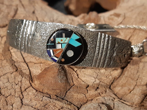 Enormous Signed Native American Navajo Textured Sterling Silver Eagle Dancer Bracelet Enormous Signed Native American Navajo Textured Sterling Silver Eagle Dancer Bracelet