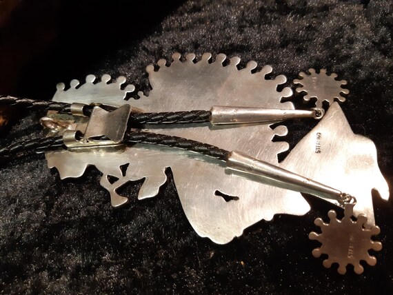 Large exceptional Bolo Tie, Eagle Dancer, Eddie B… - image 9