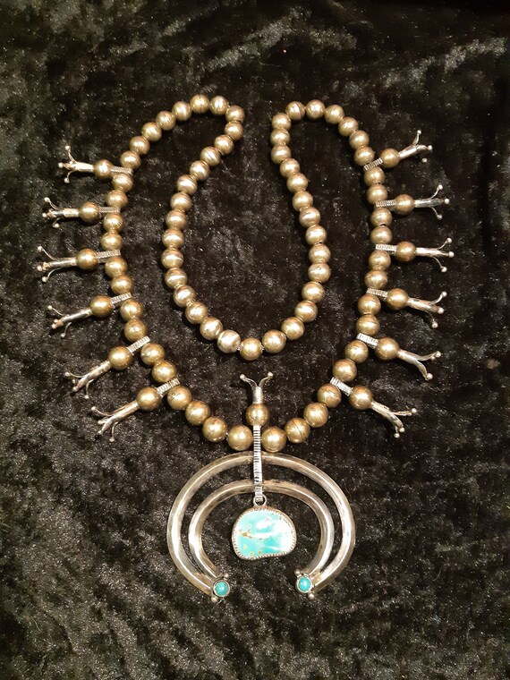 Original NavajoKette, Squash Blossom, old Pawn, Slee… Gem