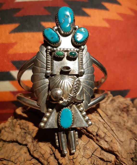 Marvelous Vintage Native American Navajo Sterling Silver Vera Nez Turquoise Bracelet Old Marvelous Vintage Native American Navajo Sterling Silver Vera Nez Turquoise Bracelet Old