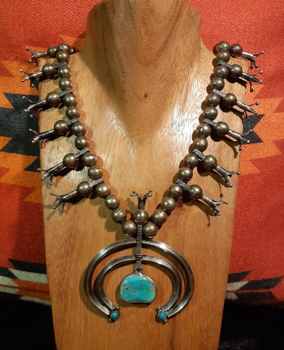 Original NavajoKette, Squash Blossom, old Pawn, Slee… Gem