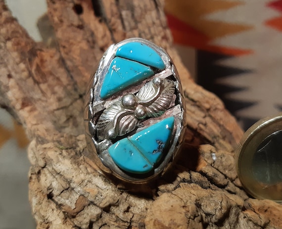 Quality Vintage Native American Navajo Gilbert Turquoise Sterling Silver Geometric Necklace Old Quality Vintage Native American Navajo Gilbert Turquoise Sterling Silver Geometric Necklace Old