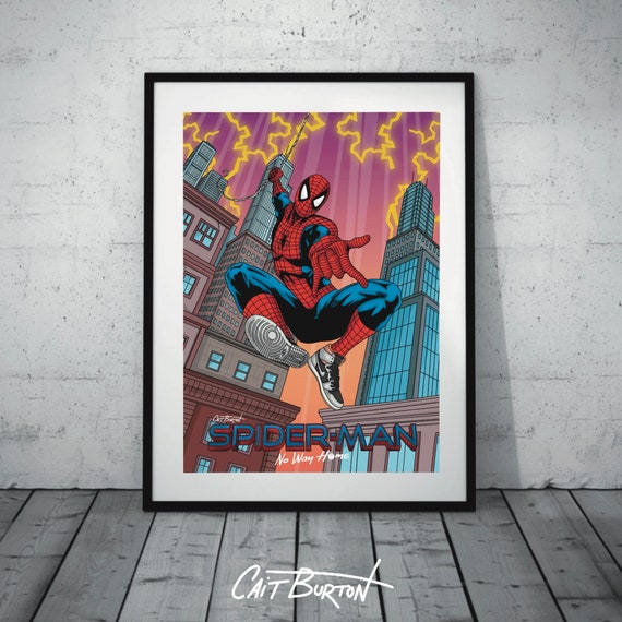 Spider-Man Jordan 1 sin camino a casa Imprimir - Etsy España