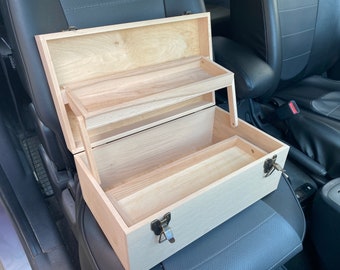 Large Unfinished Wood Box with Lock: Handmade Wooden Organizer