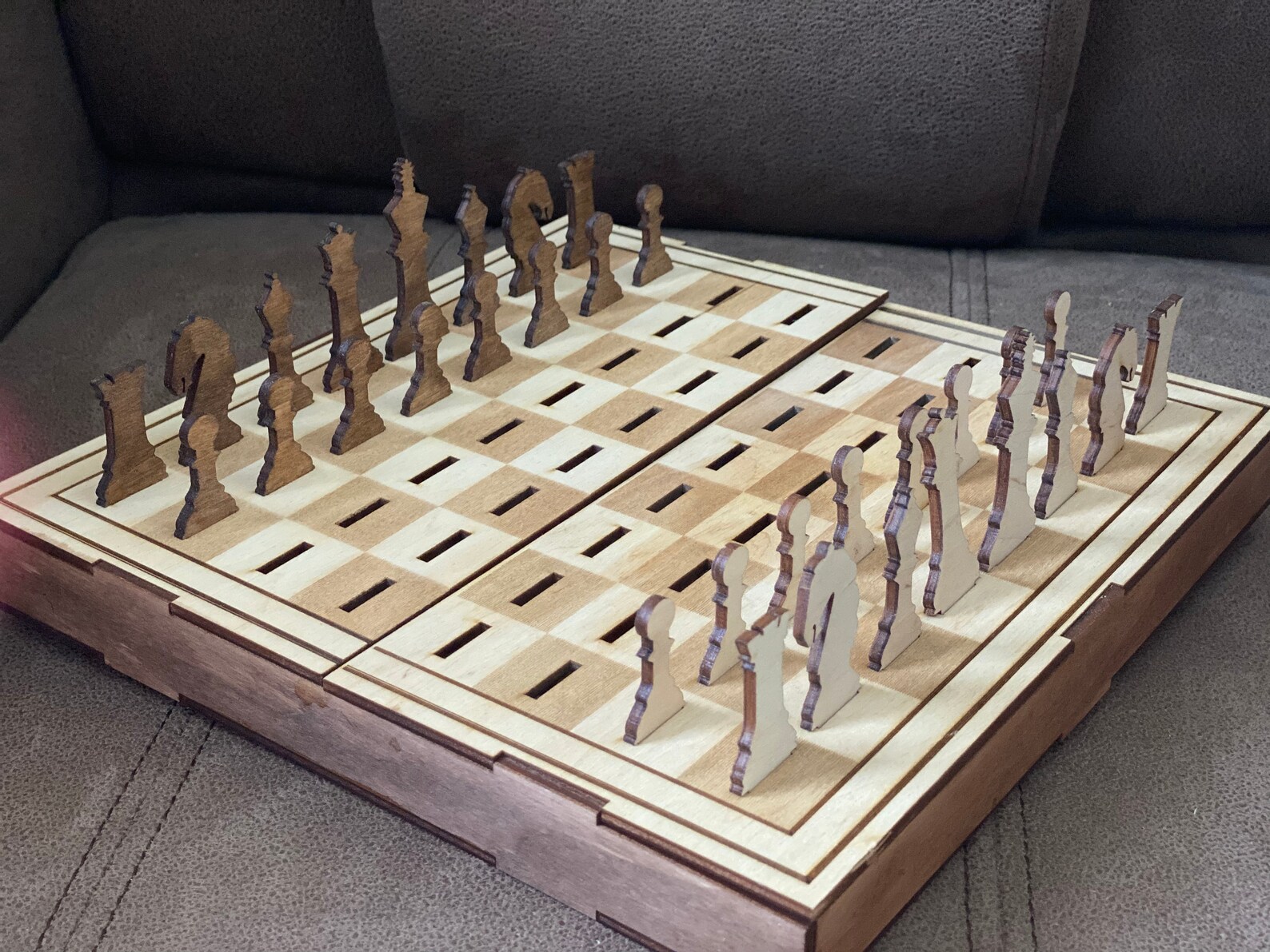 Mini chess set Wooden chess game Portable chess Small Etsy