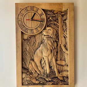 Aus Holz geschnitzte Wanduhr Wandbehang Rustikale Uhr Große runde Uhr Einzigartige zeitgenössische Uhr