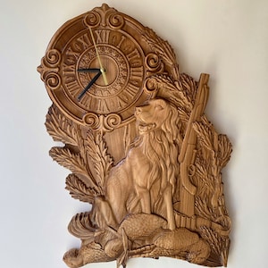 Wooden clock Hanging wall clock Wall hanging Rustic clock Large round Clock Unique Contemporary clock