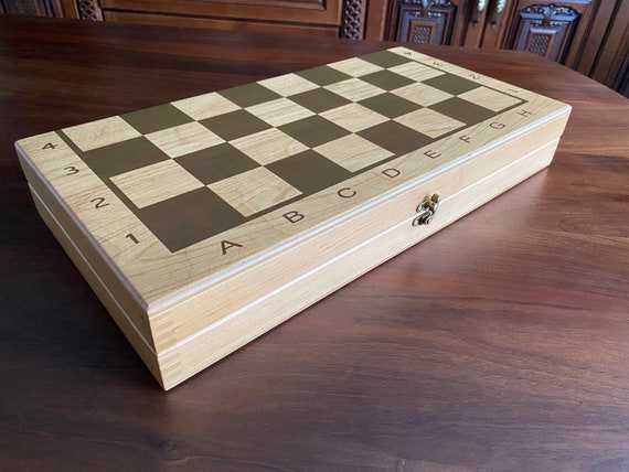 19 Folding Wooden Chess Board - Sycamore & Mahogany – Chess House