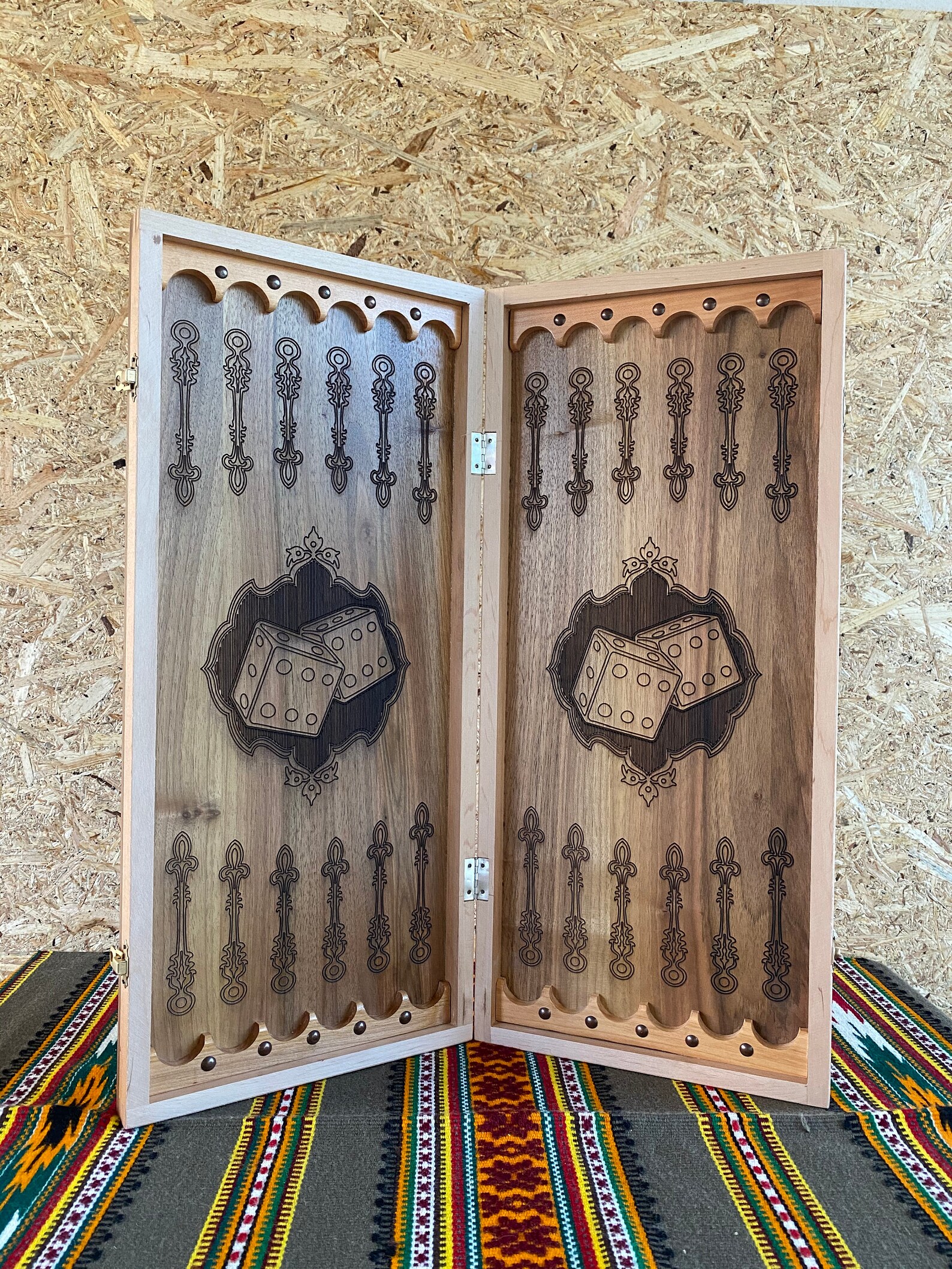 Wood backgammon set Luxury backgammon Wooden backgammon Wooden Etsy