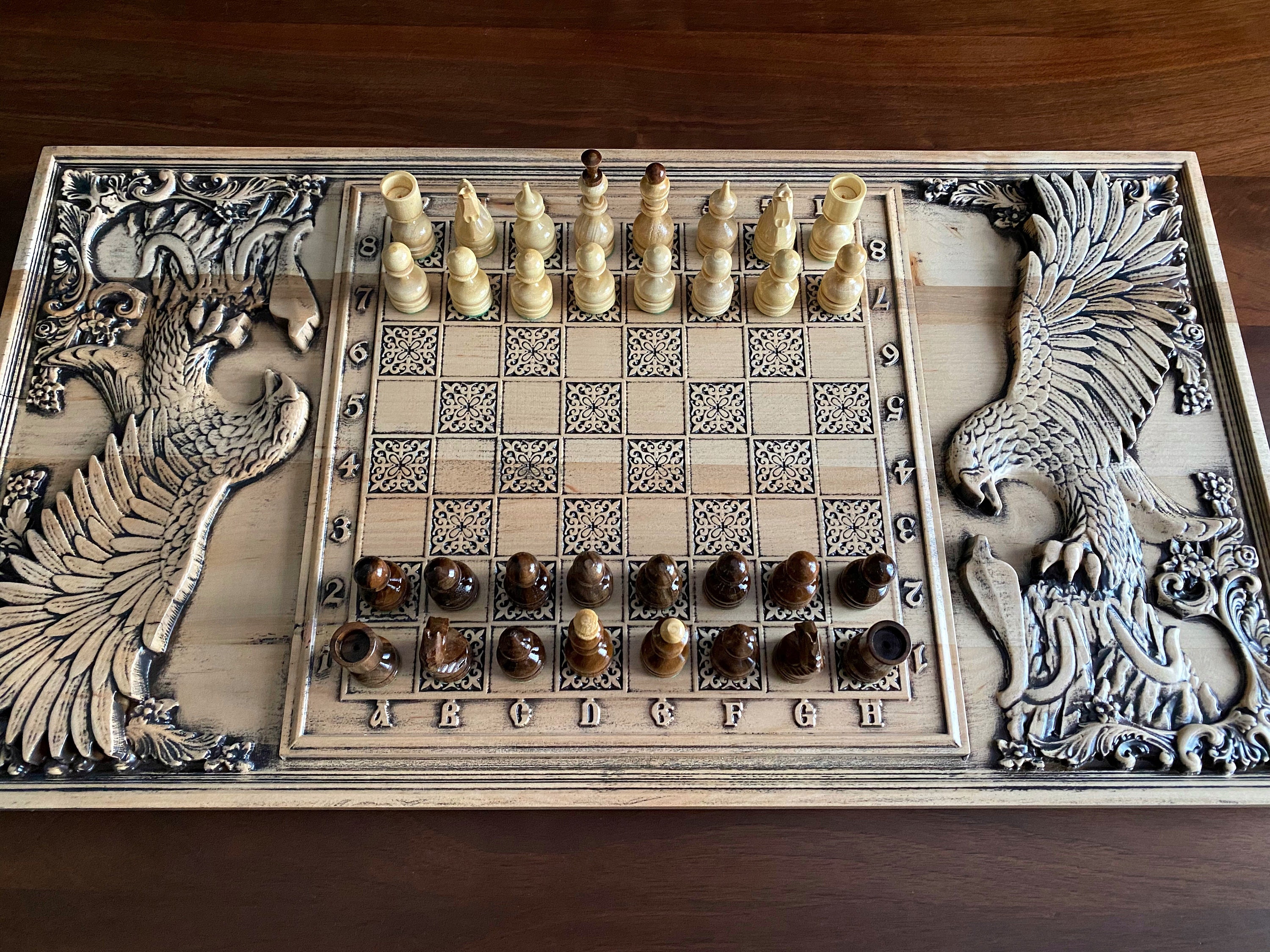 HJJ Conjunto de jogo de tabuleiro de xadrez de metal Deluxe Chess