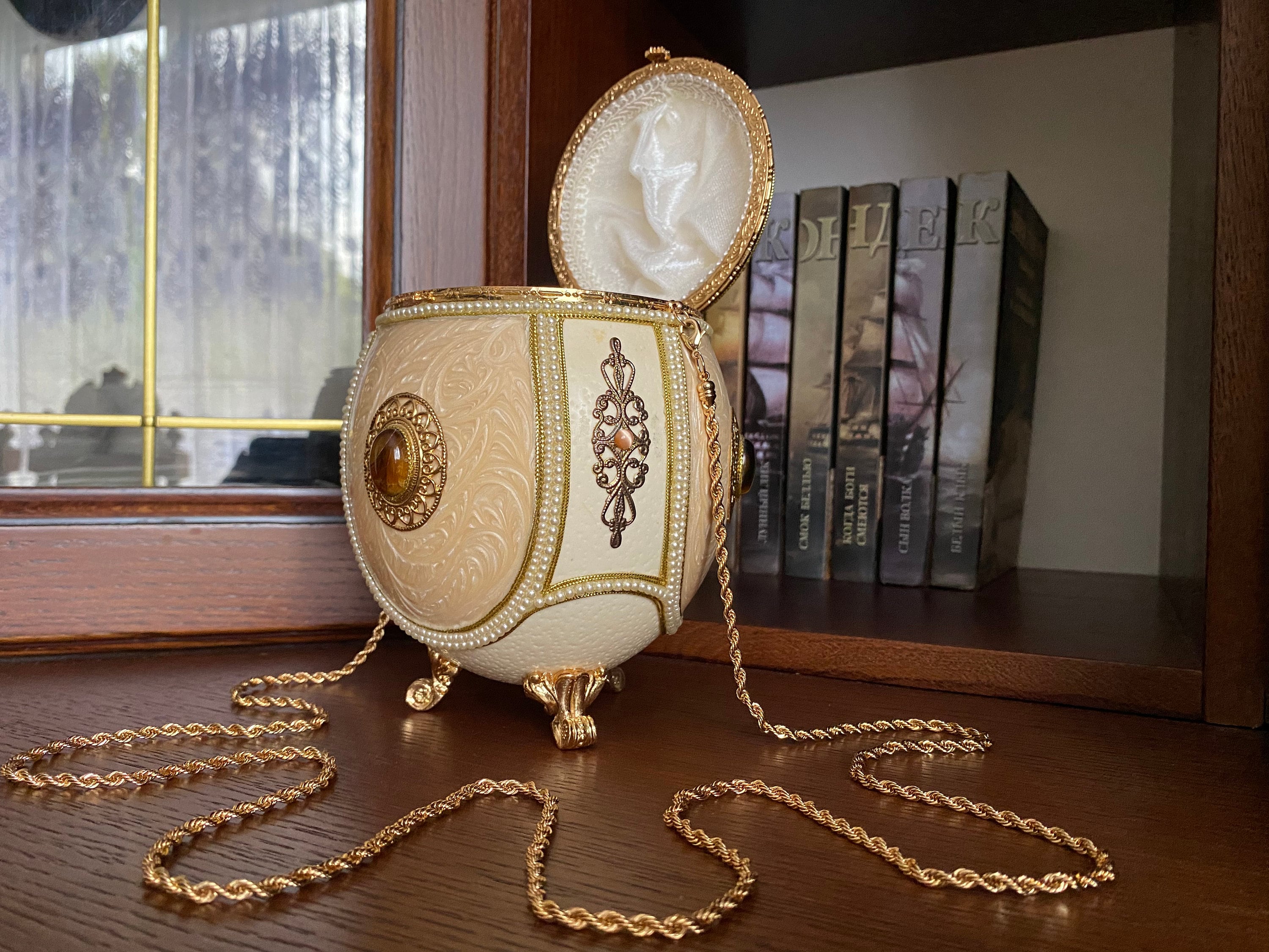 Handcarved Ostrich Egg Casket: Decorative Easter Gift - Etsy UK