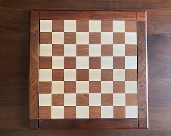 Handmade Mahogany Chessboard: Classic Wooden Board (45x45cm)